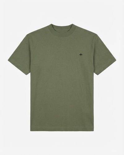 T-shirt girocollo maniche corte, logo stampato lato cuore in tono e stampa sul dietro