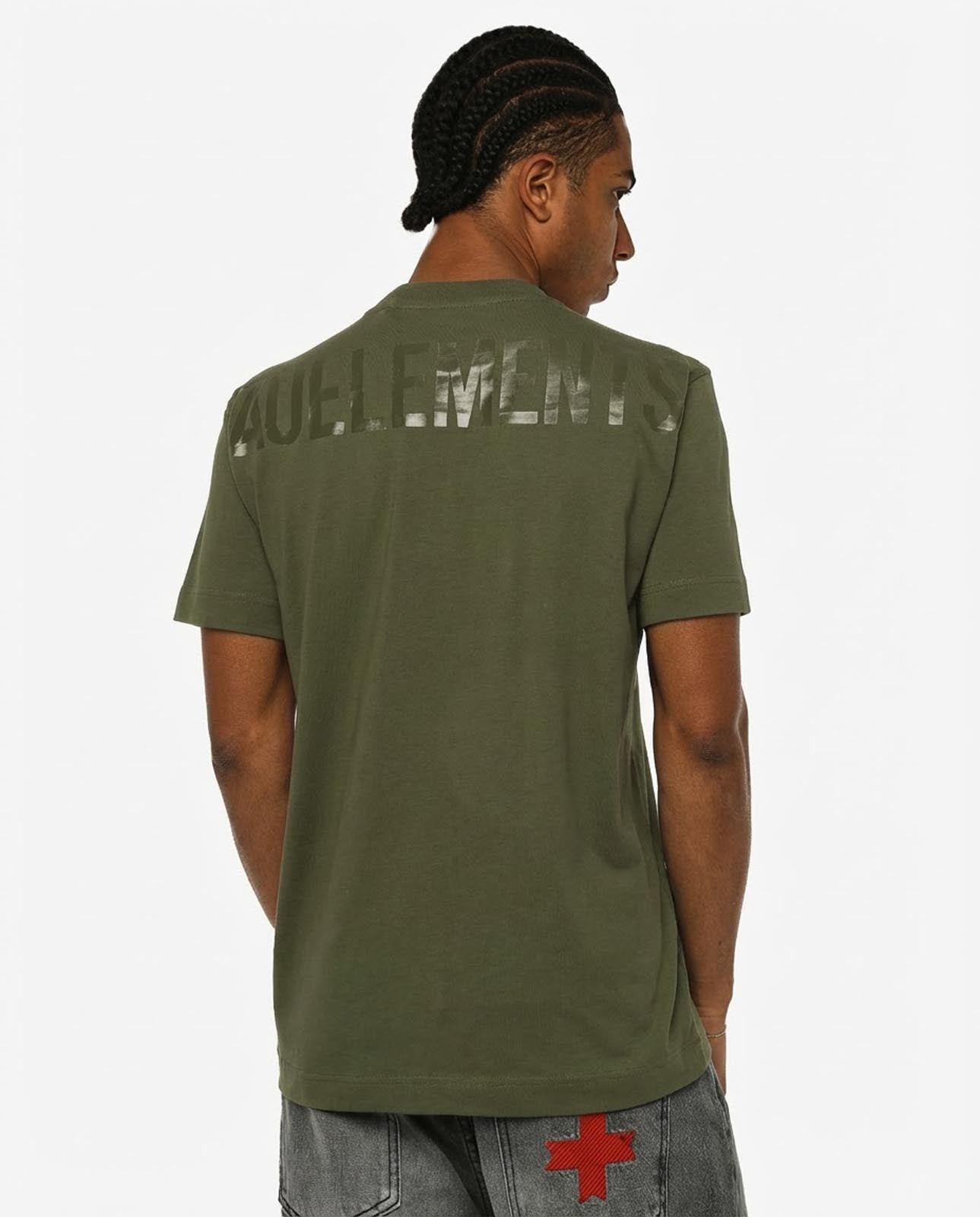 T-shirt girocollo maniche corte, logo stampato lato cuore in tono e stampa sul dietro