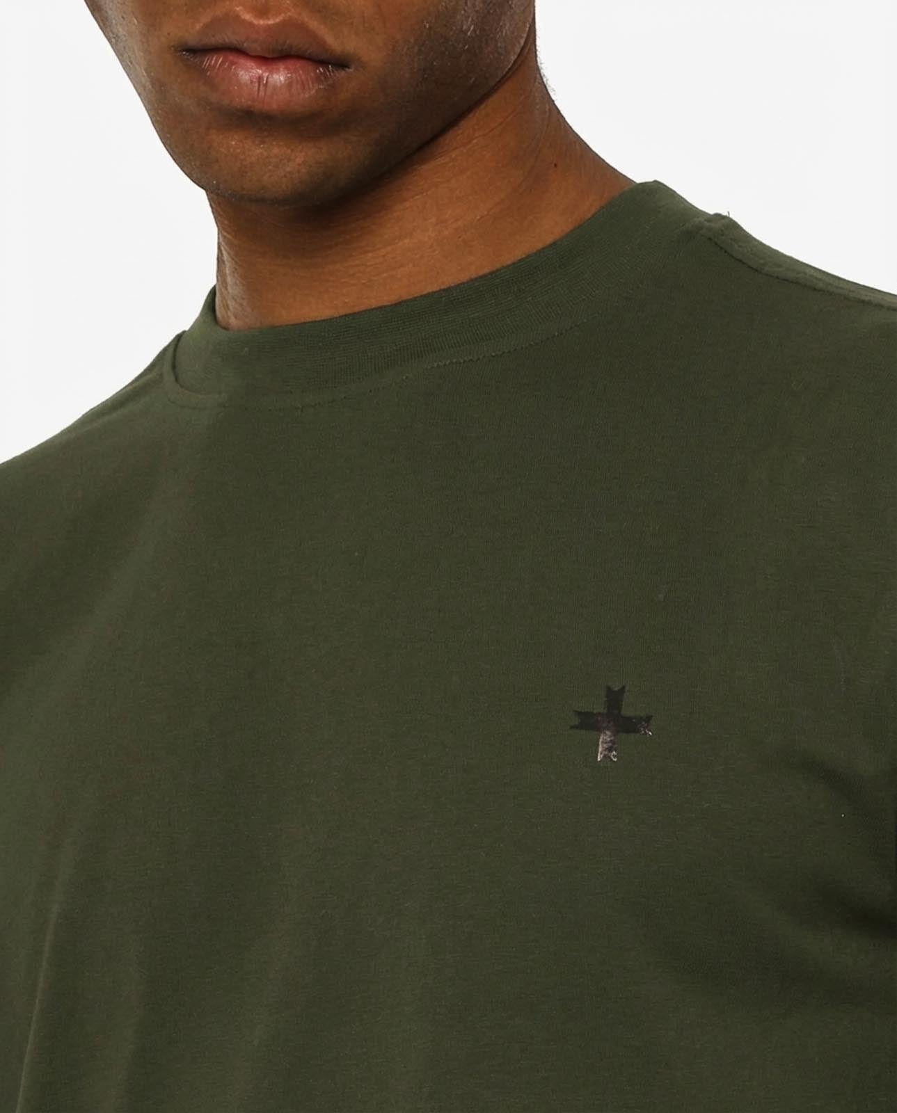 T-shirt girocollo maniche corte, logo stampato lato cuore in tono e stampa sul dietro