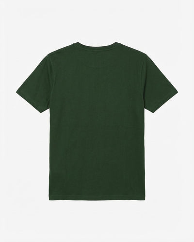 T-shirt girocollo maniche corte, stampa frontale, bandina laterale in gross grain applicata