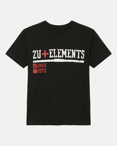 T-shirt girocollo maniche corte, stampa frontale, bandina laterale in gross grain applicata