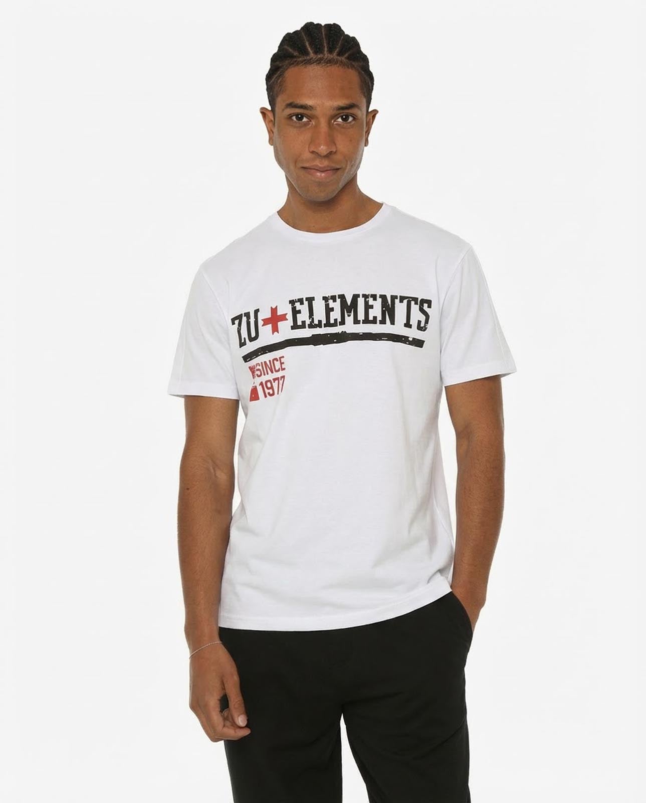 T-shirt girocollo maniche corte, stampa frontale, bandina laterale in gross grain applicata