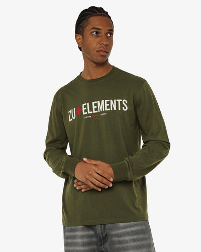 T-shirt manica lunga, logo frontale stampato, collo e polsi a coste