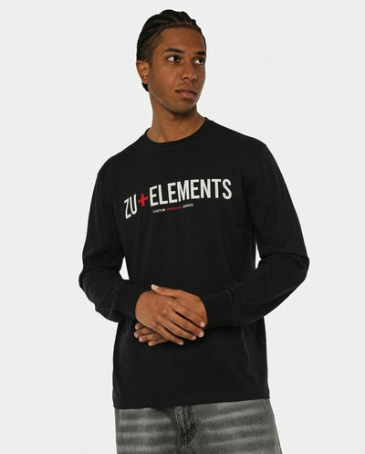 T-shirt manica lunga, logo frontale stampato, collo e polsi a coste