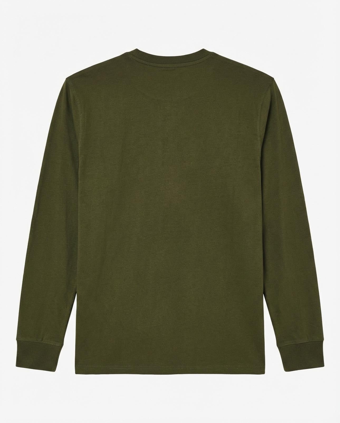 T-shirt manica lunga, logo frontale stampato, collo e polsi a coste