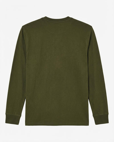 T-shirt manica lunga, logo frontale stampato, collo e polsi a coste