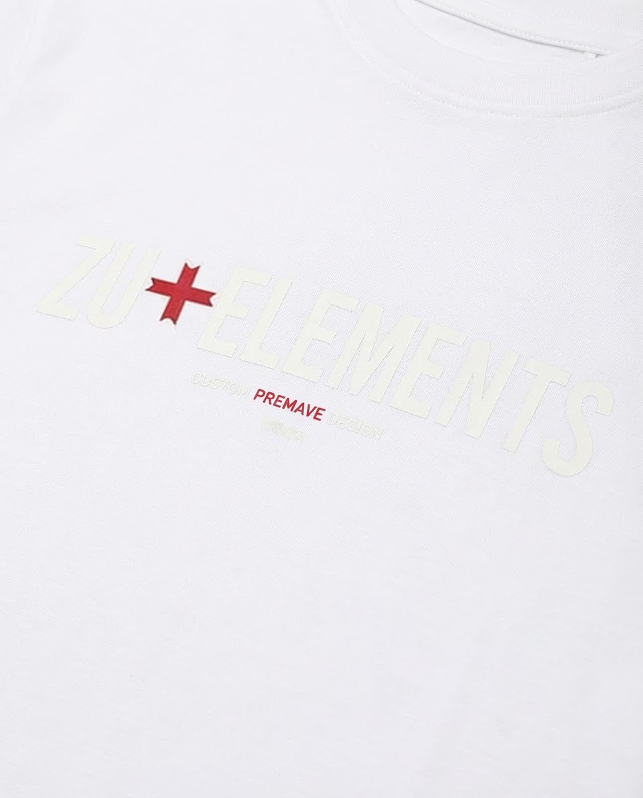 T-shirt manica lunga, logo frontale stampato, collo e polsi a coste