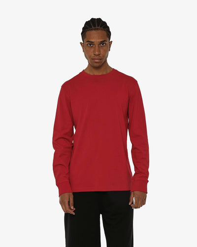 T-shirt manica lunga, logo lato cuore ricamato, collo e polsi a coste