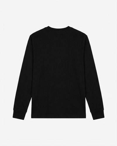 T-shirt manica lunga, logo lato cuore ricamato, collo e polsi a coste