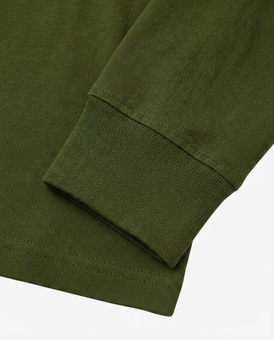 T-shirt manica lunga, logo lato cuore ricamato, collo e polsi a coste