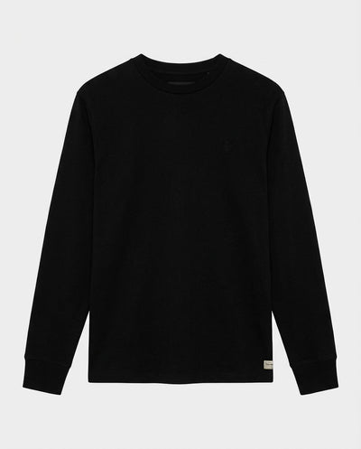 T-shirt manica lunga, logo lato cuore ricamato, collo e polsi a coste