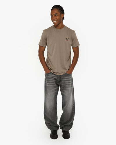 T-shirt girocollo maniche corte, stampa lato cuore e sul dietro