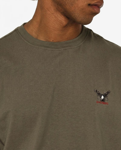 T-shirt girocollo maniche corte, stampa lato cuore e sul dietro