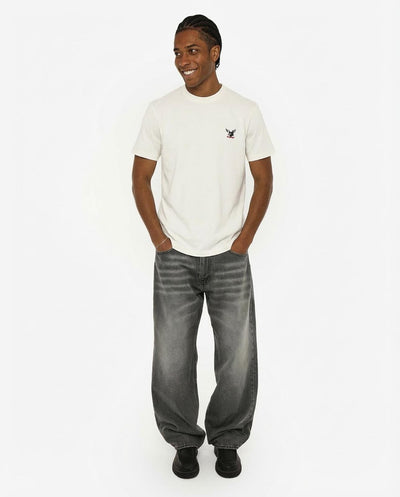 T-shirt girocollo maniche corte, stampa lato cuore e sul dietro