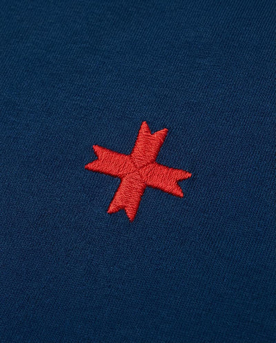 T-shirt maniche corte scollo a v, logo ricamato lato cuore