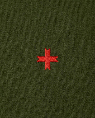 T-shirt maniche corte scollo a v, logo ricamato lato cuore