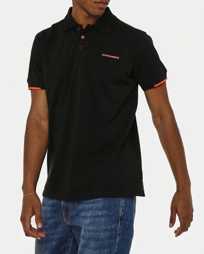 Polo in piquet con profili fluo e logo stampato lato cuore