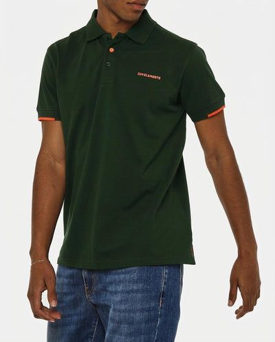 Polo in piquet con profili fluo e logo stampato lato cuore