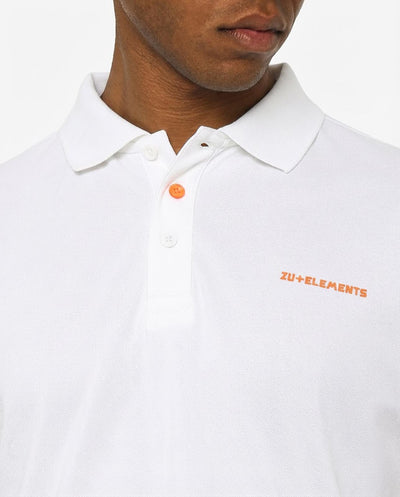 Polo in piquet con profili fluo e logo stampato lato cuore