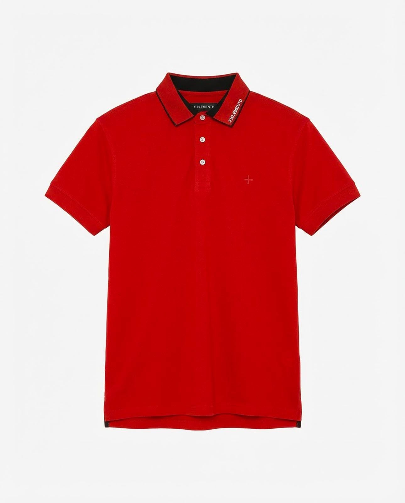 Polo in piquet, collo a contrasto con stampa