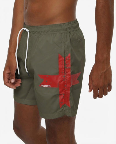 Costume da bagno con tasca posteriore e logo a contrasto