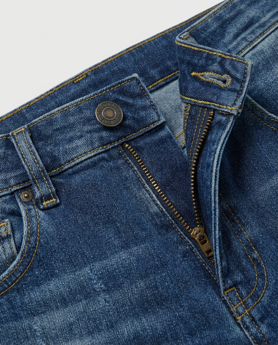 Jeans slim fit in tono medium blue con piccoli strappi