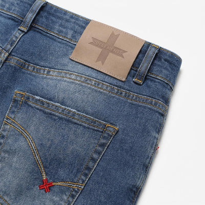 Bermuda jeans in tono blue