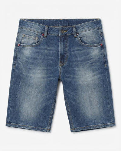 Bermuda jeans in tono blue