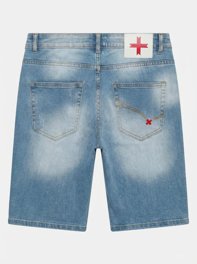 Bermuda jeans in tono light blue