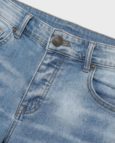 Bermuda jeans in tono light blue