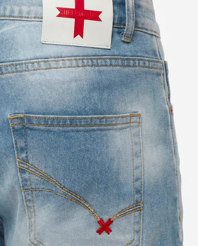 Bermuda jeans in tono light blue