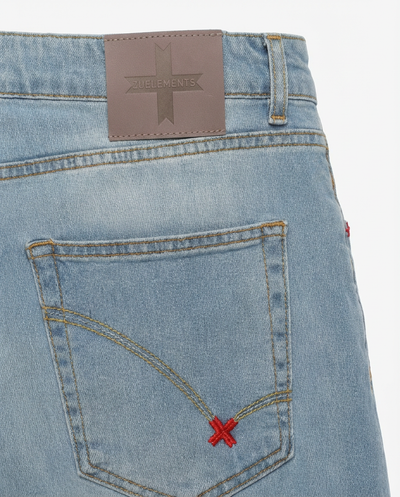 Jeans capri fit Cocker in tono stone bleach