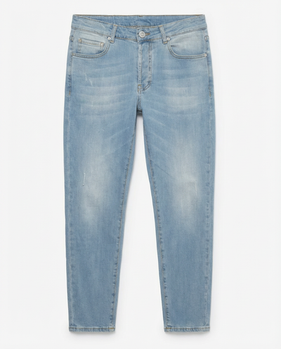 Jeans capri fit Cocker in tono stone bleach