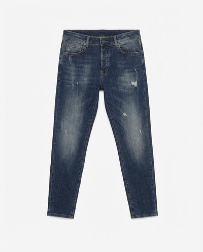 Jeans capri fit Cocker in tono sand blue