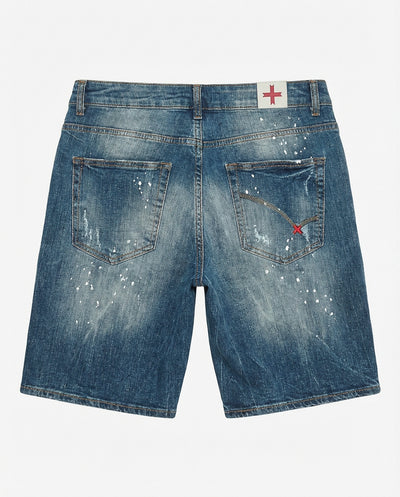 Bermuda jeans relaxed fit Axel in tono medium blue