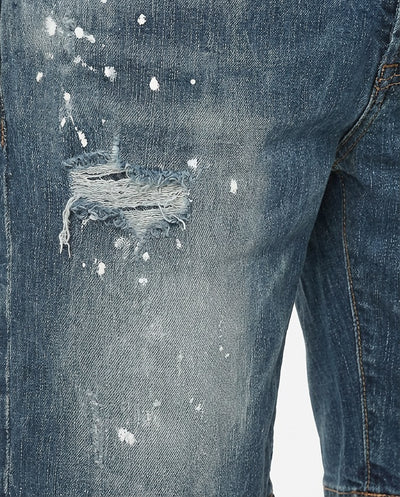 Bermuda jeans relaxed fit Axel in tono medium blue