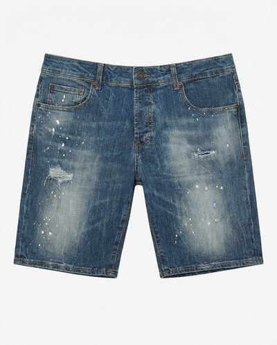 Bermuda jeans relaxed fit Axel in tono medium blue