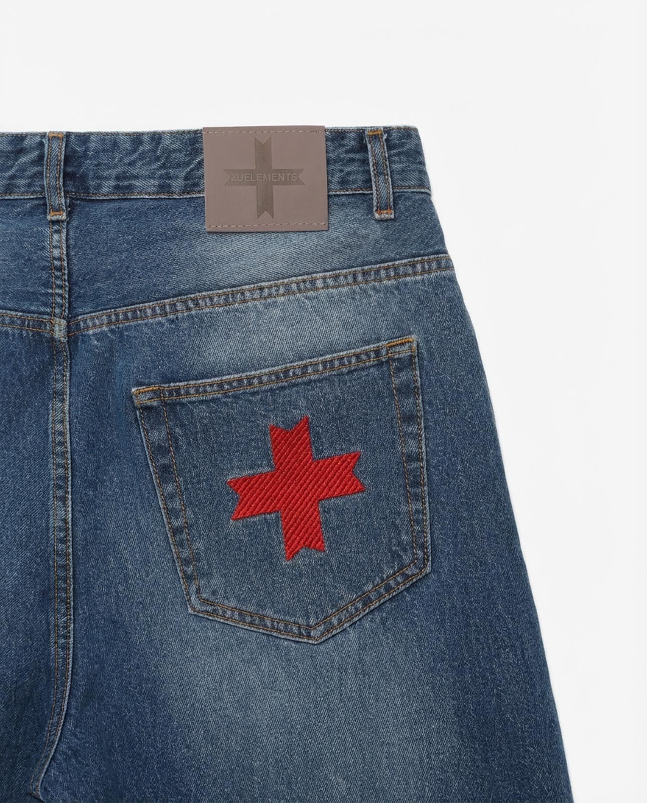 Jeans baggy fit in tono medium blue