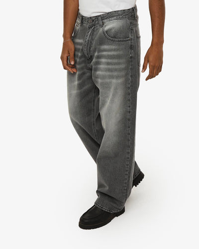 Jeans baggy fit in tono grey