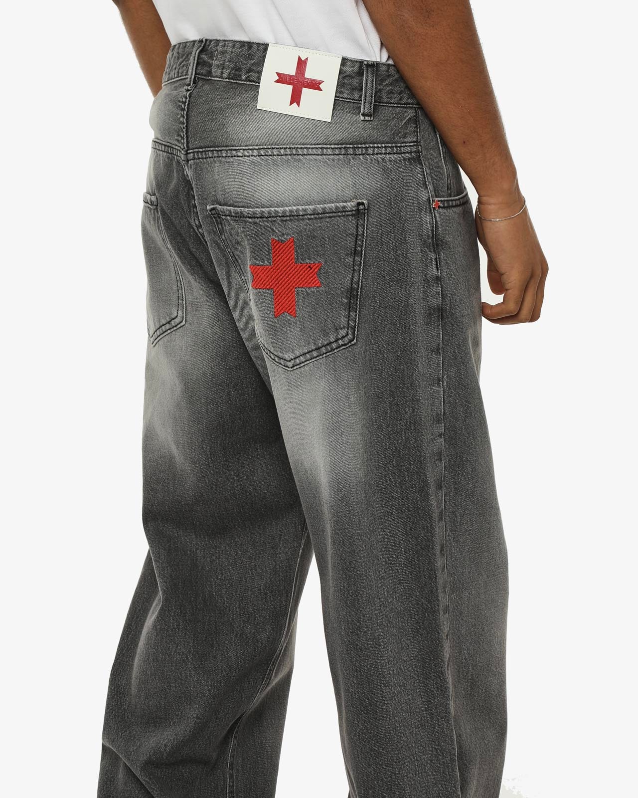 Jeans baggy fit in tono grey