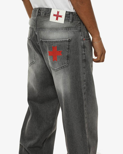 Jeans baggy fit in tono grey