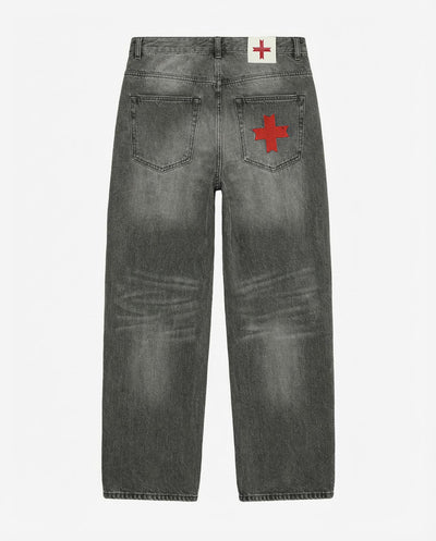 Jeans baggy fit in tono grey