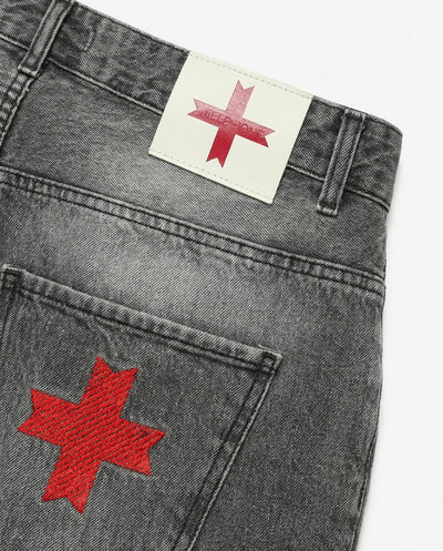 Jeans baggy fit in tono grey